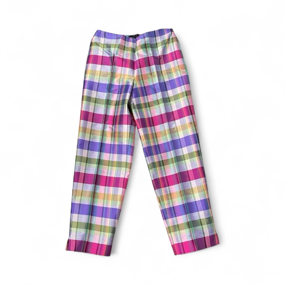 Spenser Jeremy 100% silk plaid pants